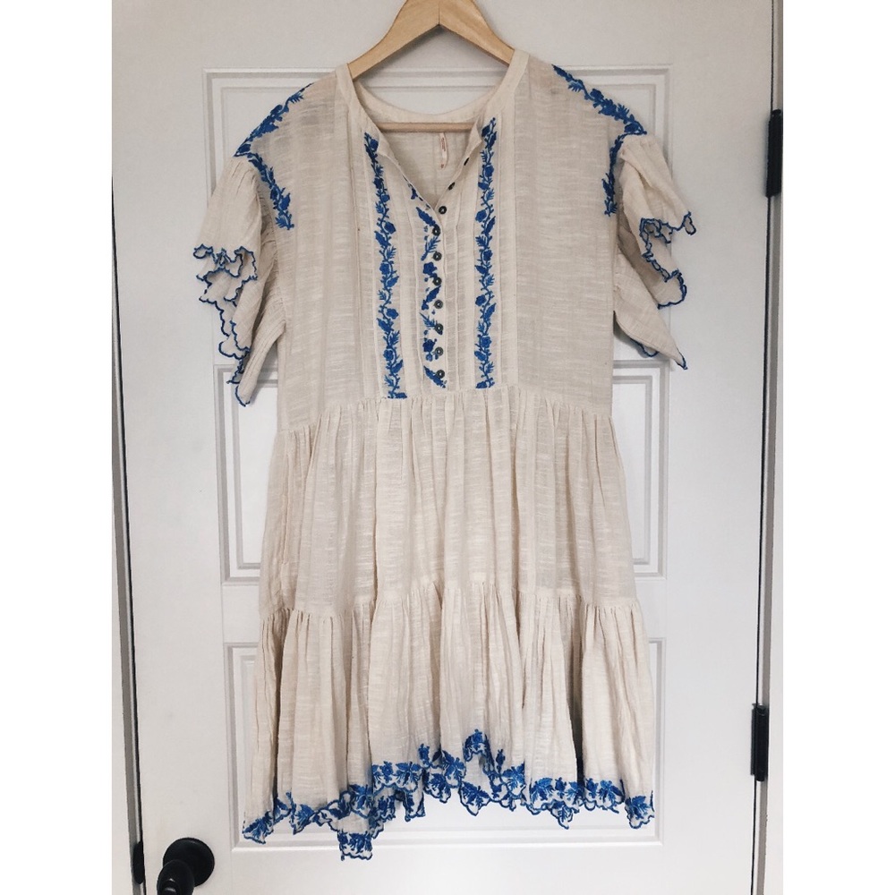 New Free People Santiago Boho Embroidered Dress
